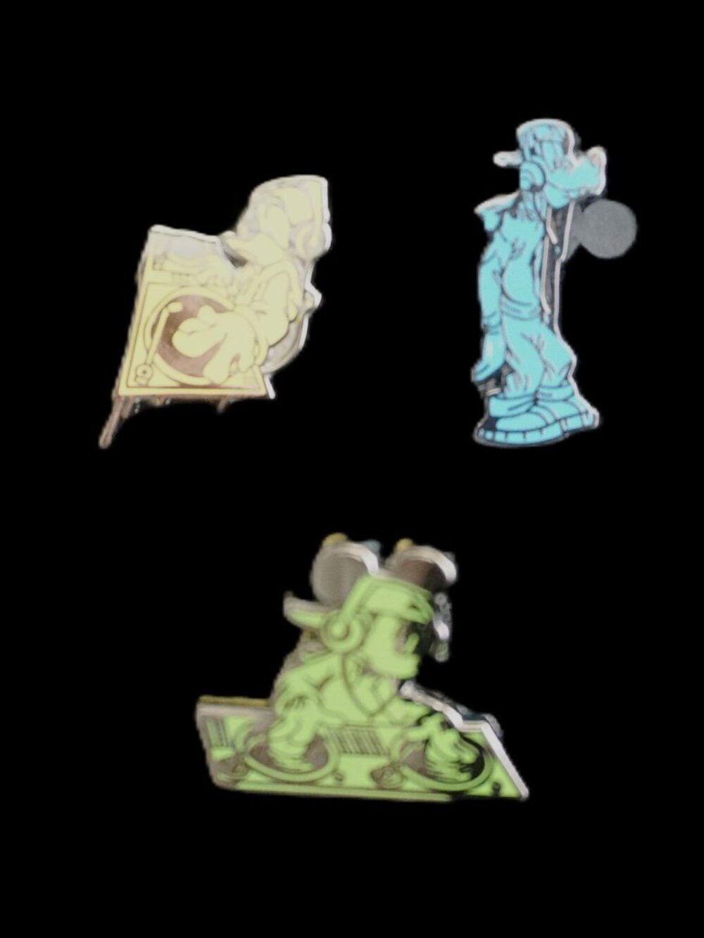 Disney Pin Trading 3 Pin Lot Featuring Disco Party Mickey Goofy and Donald (071)